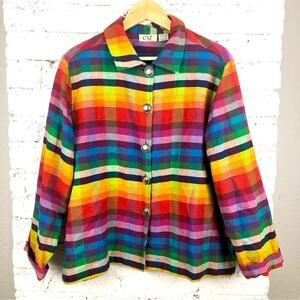Vintage Multicolor Plaid Blazer